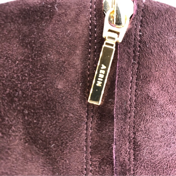 ‼️SALE‼️✨AERIN Zip-Up Suede Booties Eggplant Wmn Sz 7 - Picture 11 of 12